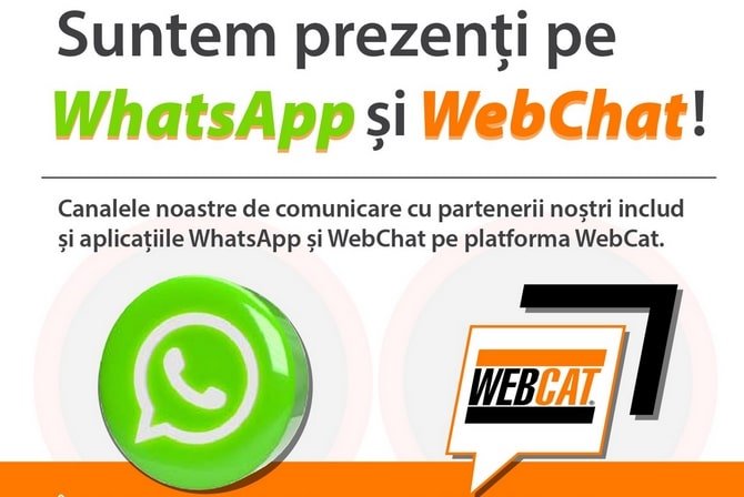 Suntem prezenți pe WhatsApp și pe WebChat